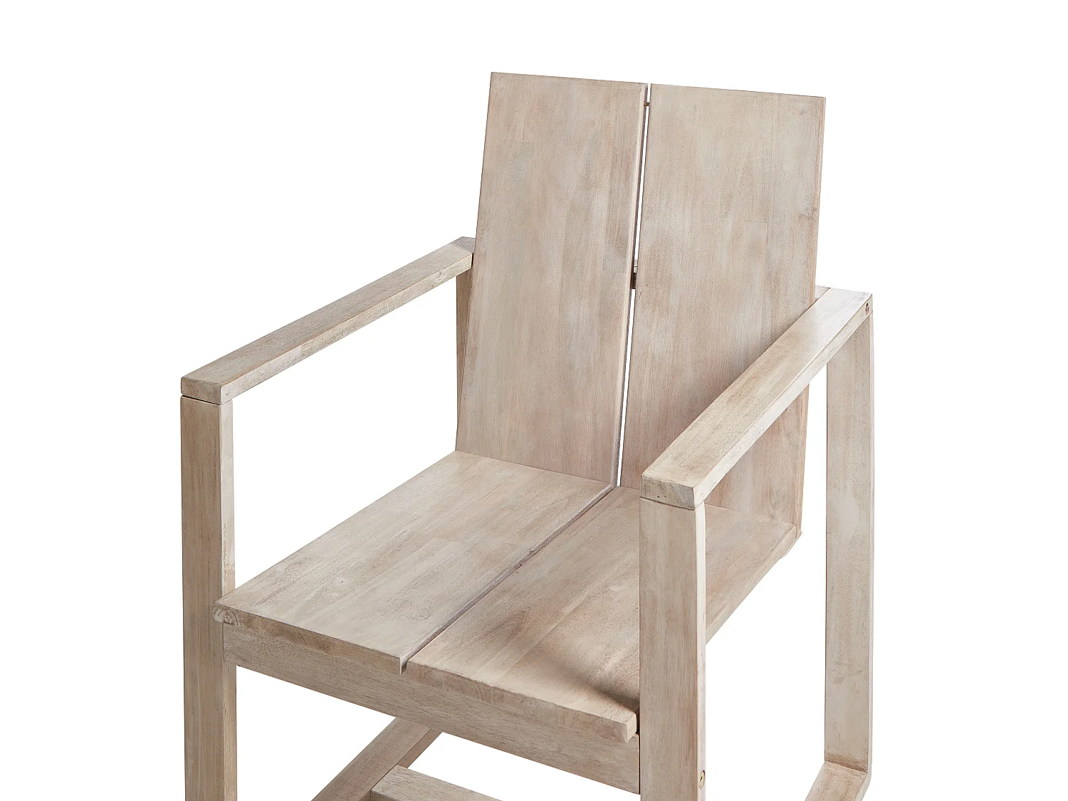 Set of 6 Garden Chairs with Cushions AZZANELLO Acacia Wood Off-White