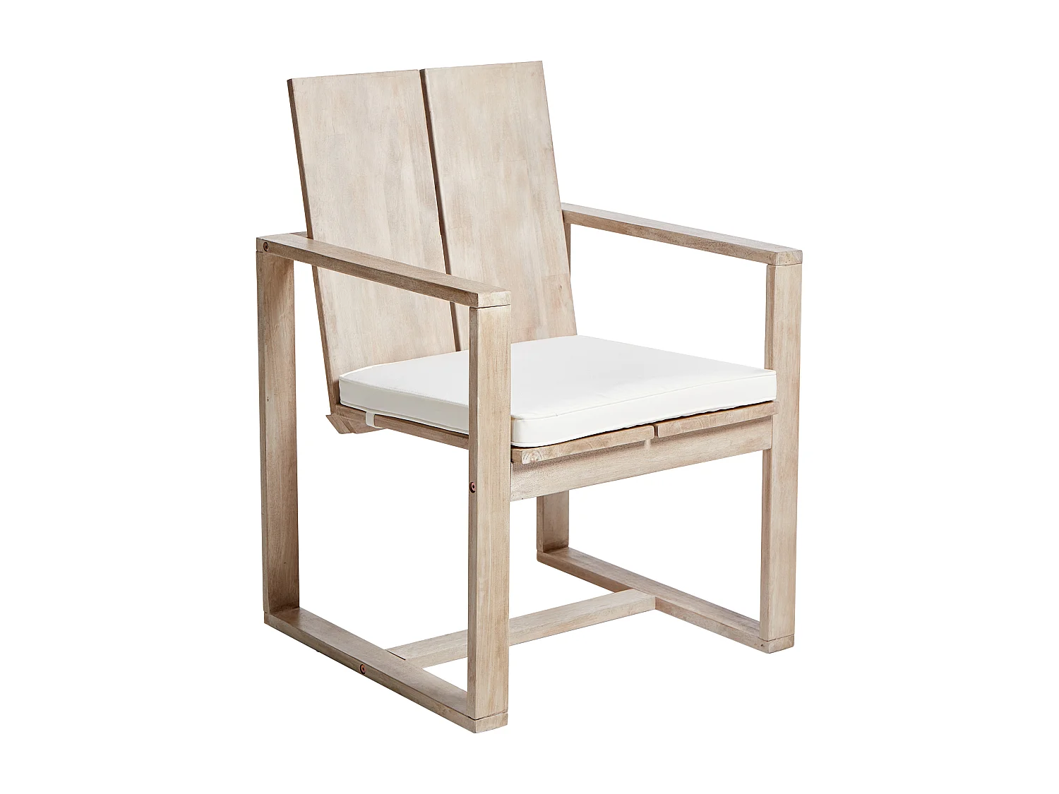 Gartenstühle 2er Set Akazienholz heller Holzfarbton mit Sitzkissen Azzanello