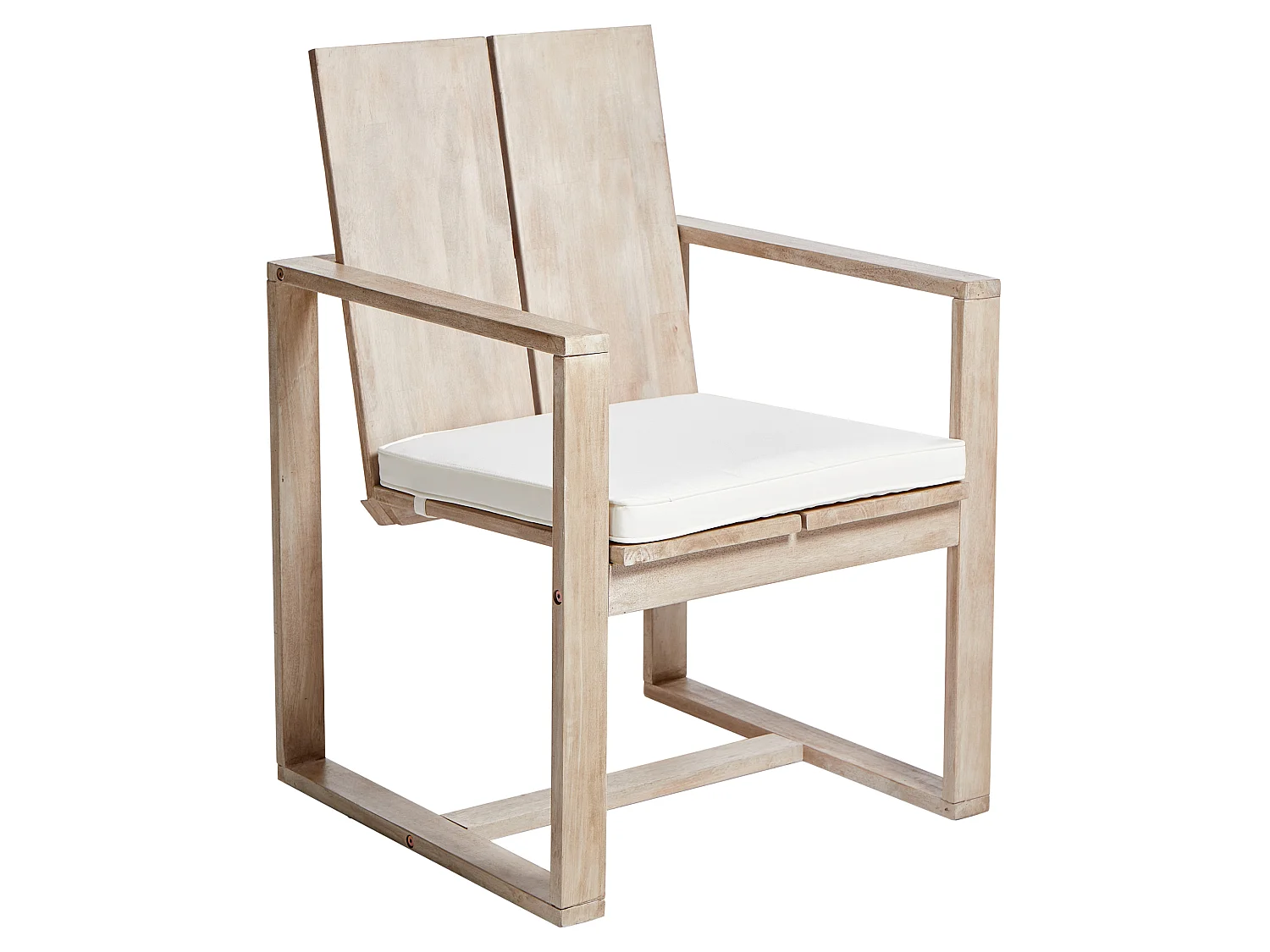 Set of 2 Garden Chairs with Cushions AZZANELLO Acacia Wood Off-White