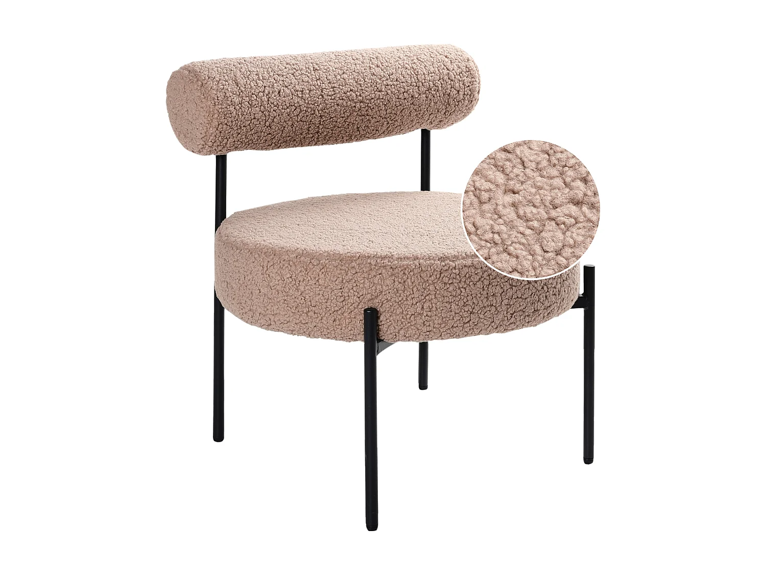 Fauteuil ALPHA Bouclé Taupe