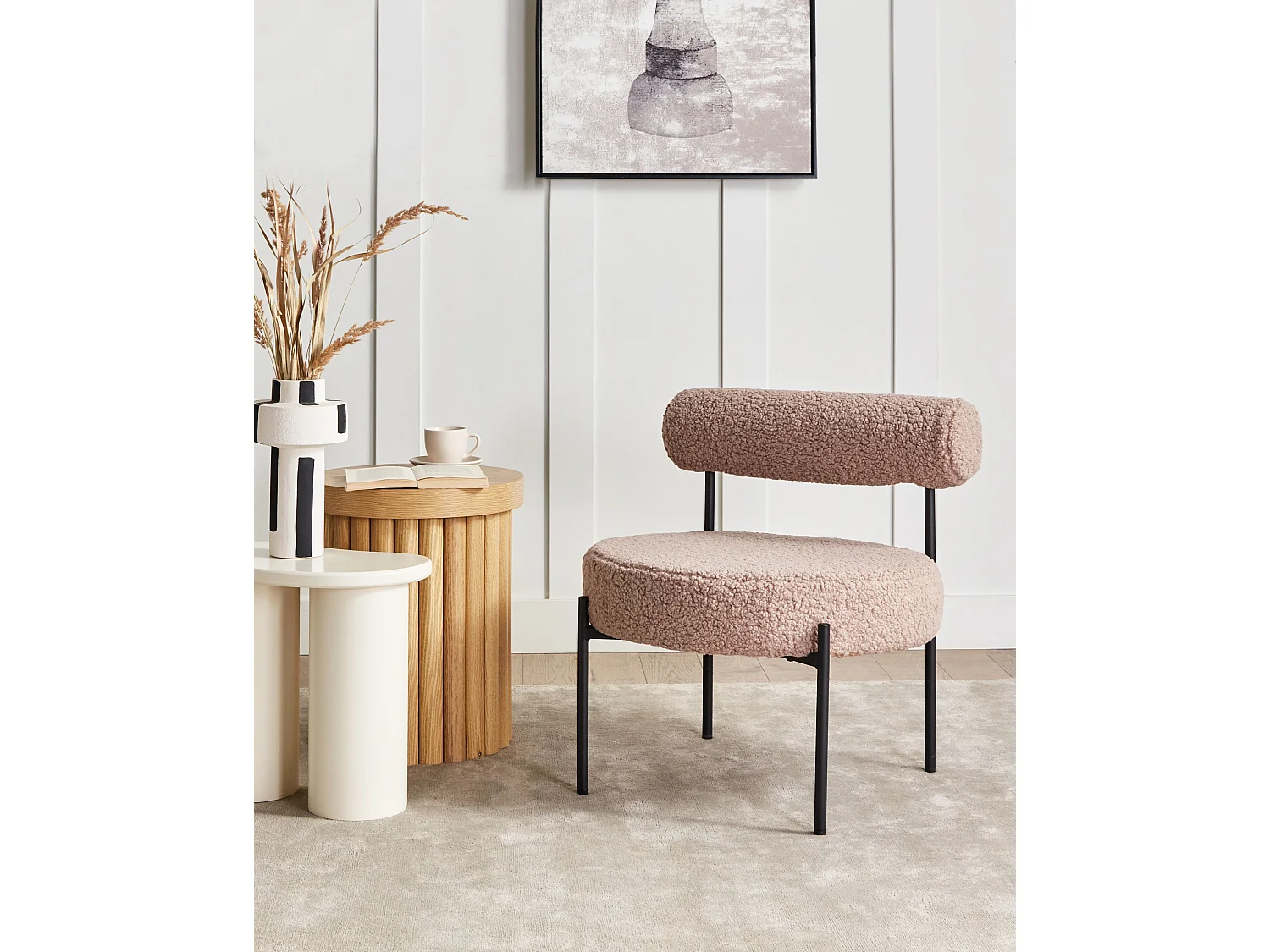 Fauteuil ALPHA Bouclé Taupe