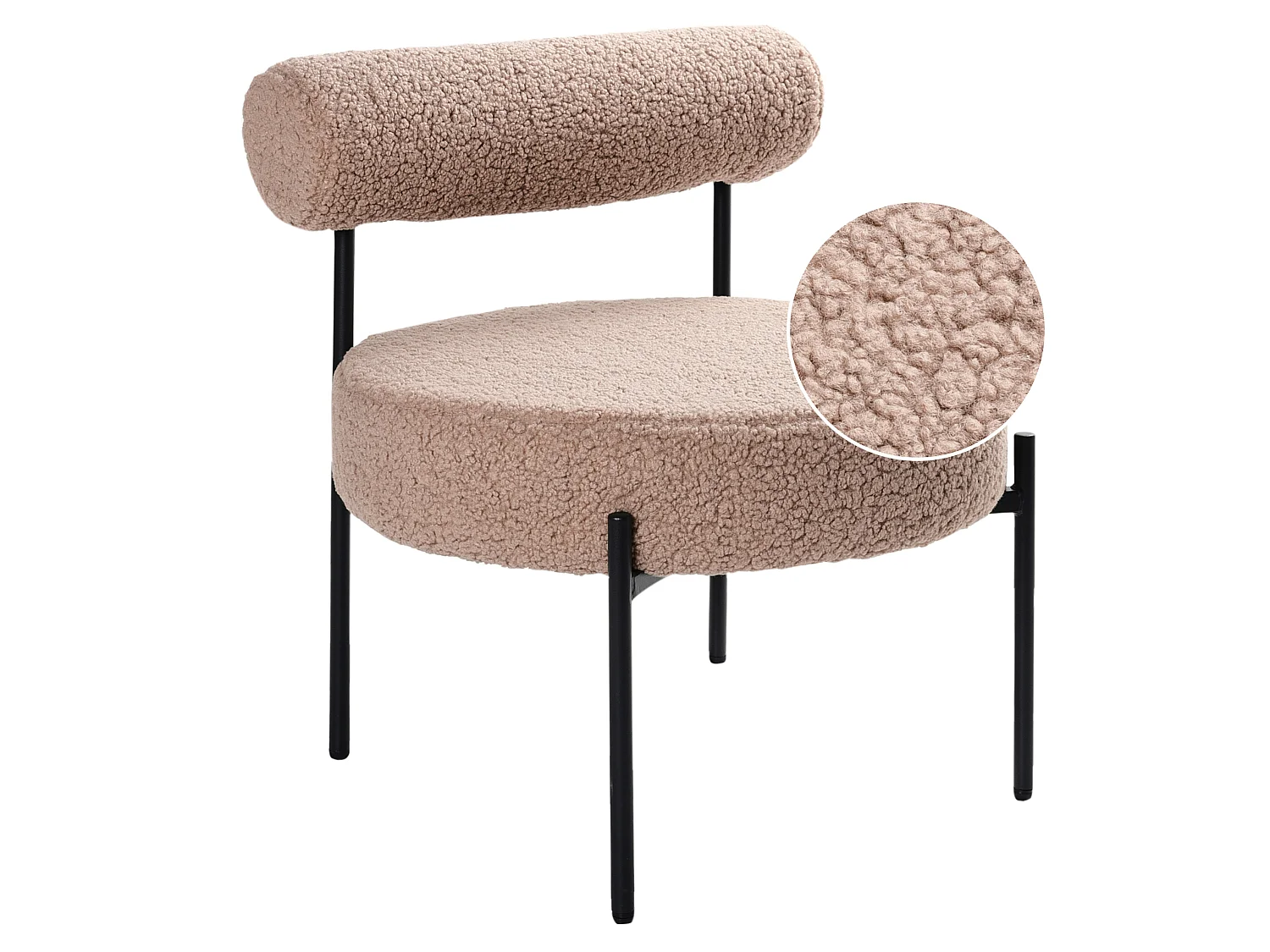 Fauteuil ALPHA Bouclé Taupe
