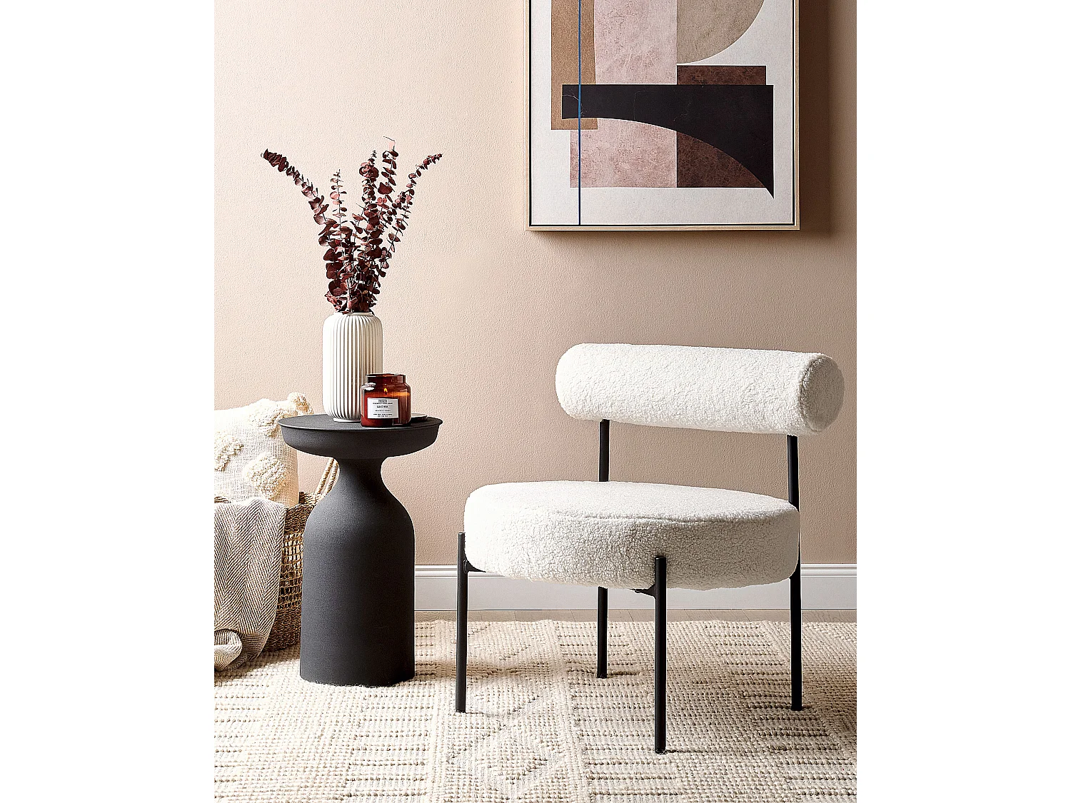 Sillón ALPHA Bouclé Blanco