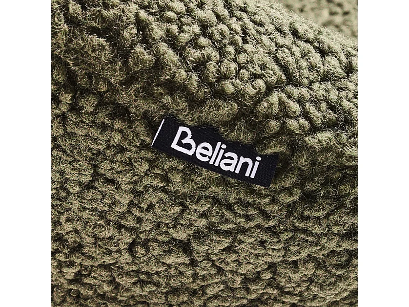 Sessel rund Bouclé grün mit schwarzem Metallgestell Kufen Glamourös Retro Rachel