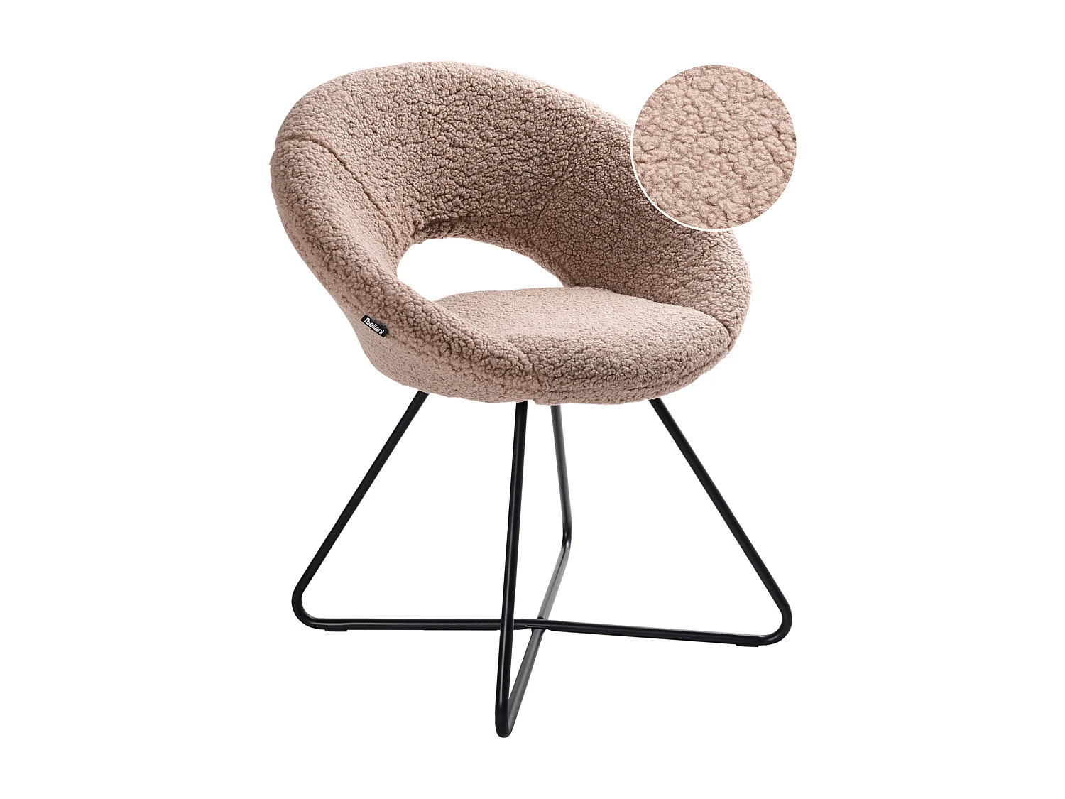 Chaise de salle à manger RACHEL Bouclé Taupe