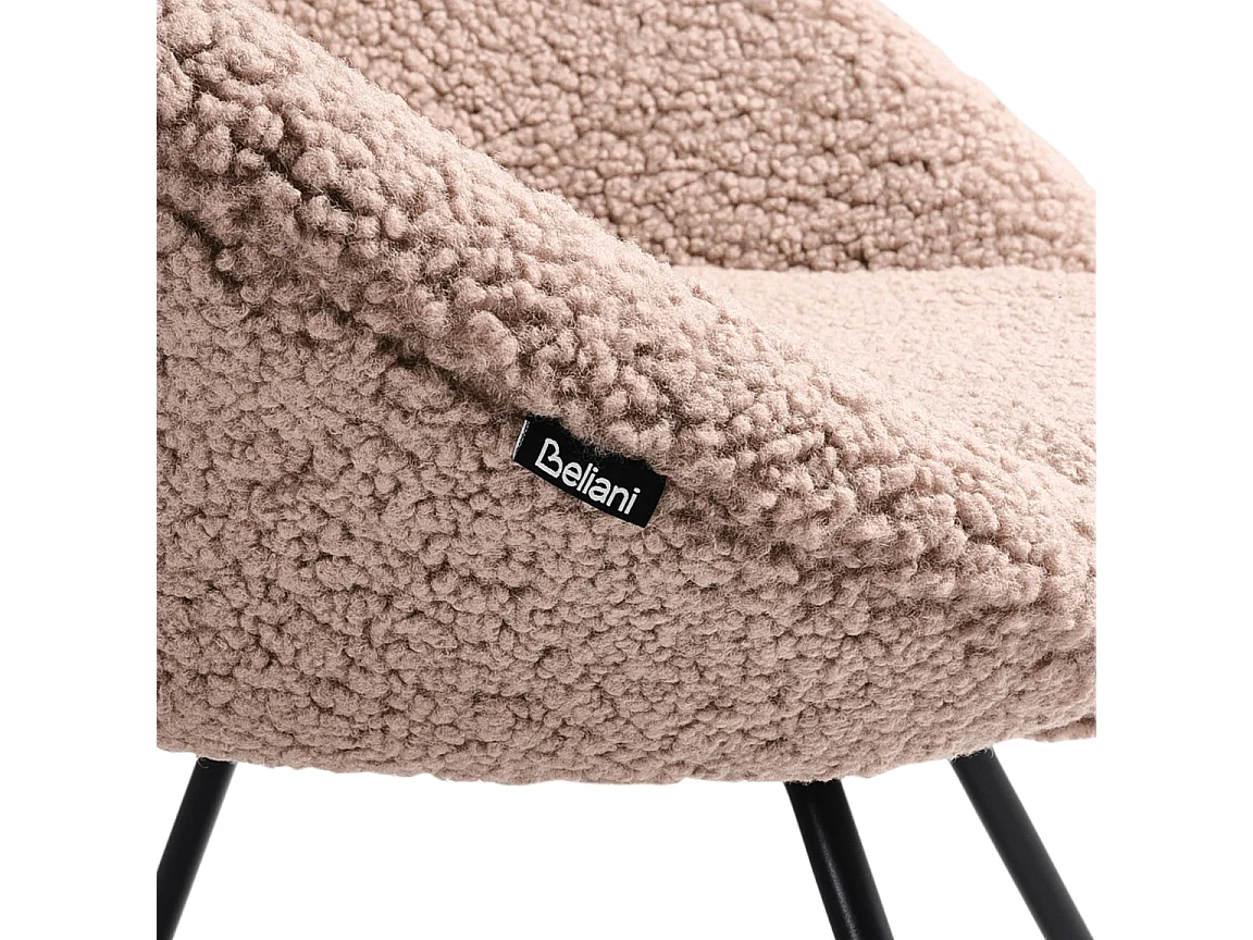 Chaise de salle à manger RACHEL Bouclé Taupe