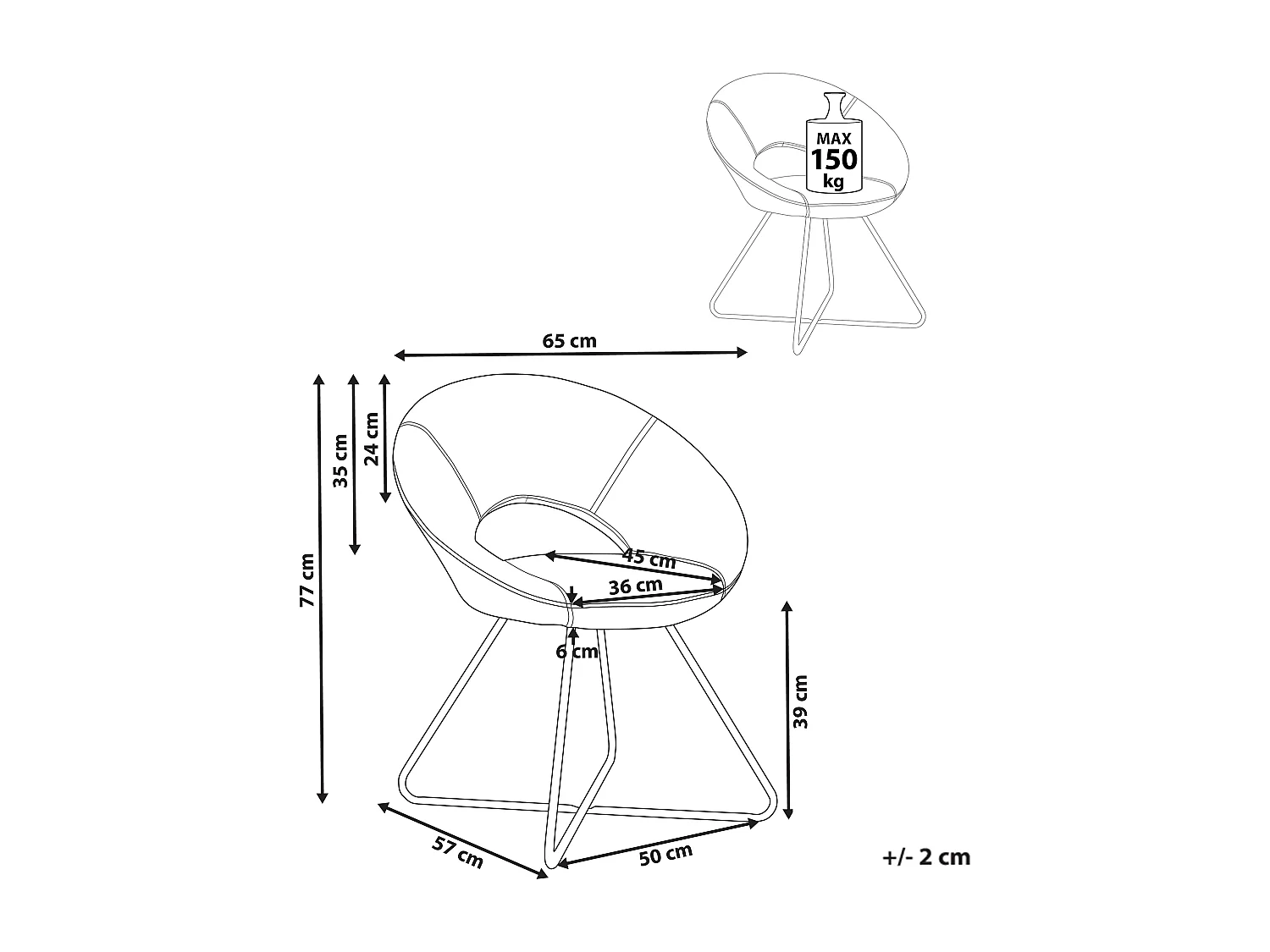 Sedia da pranzo RACHEL Bouclé Tortora