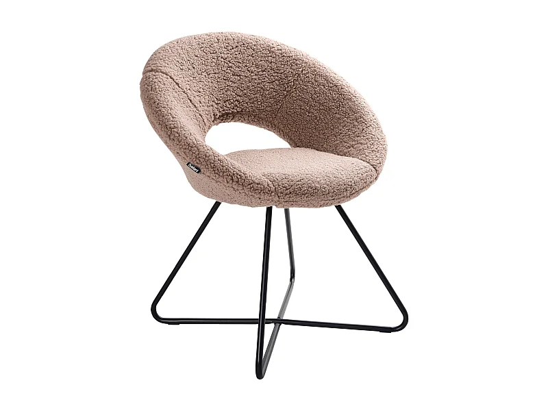 Chaise de salle à manger RACHEL Bouclé Taupe