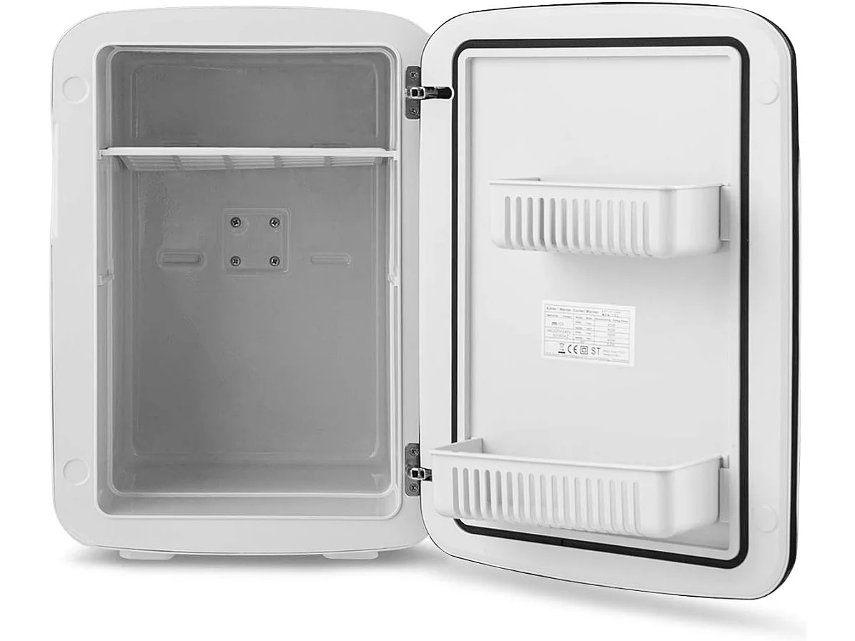 Mini Frigo 15L Mini Réfrigérateur 2 en 1 Fonction de Refroidissement et de Chauffage, Température -3 ℃ ~ 50 ℃, Mini frigo Portable 76 KWh/an (Blanc)