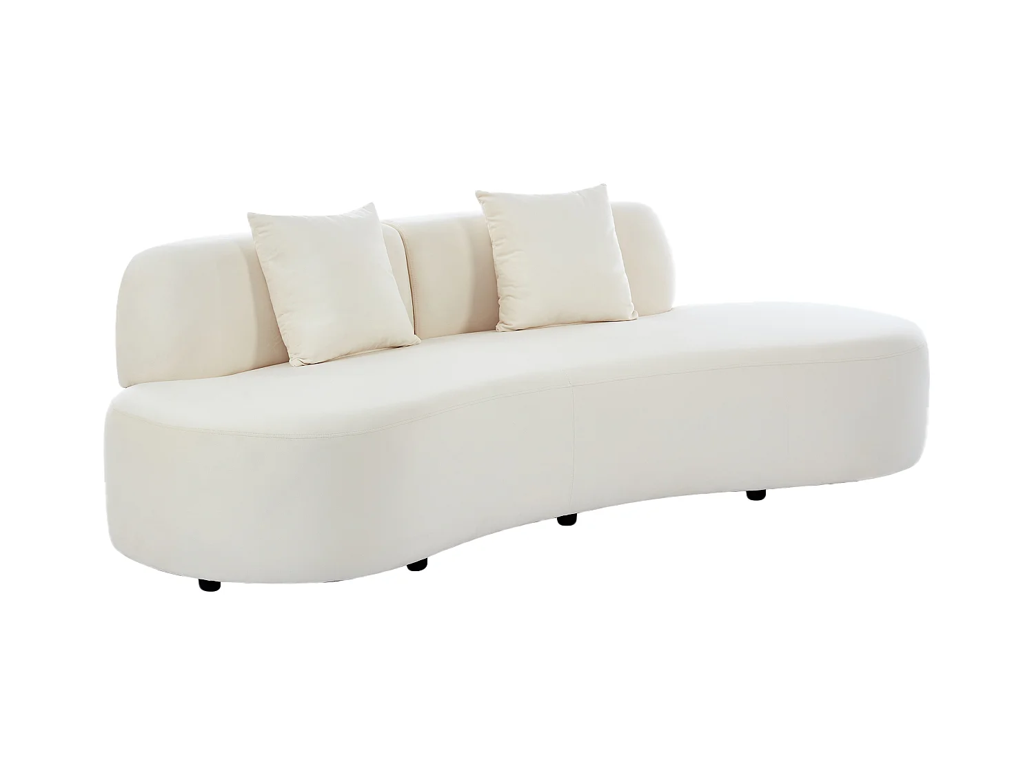 Canapé 3 places en velours beige BASILIANA