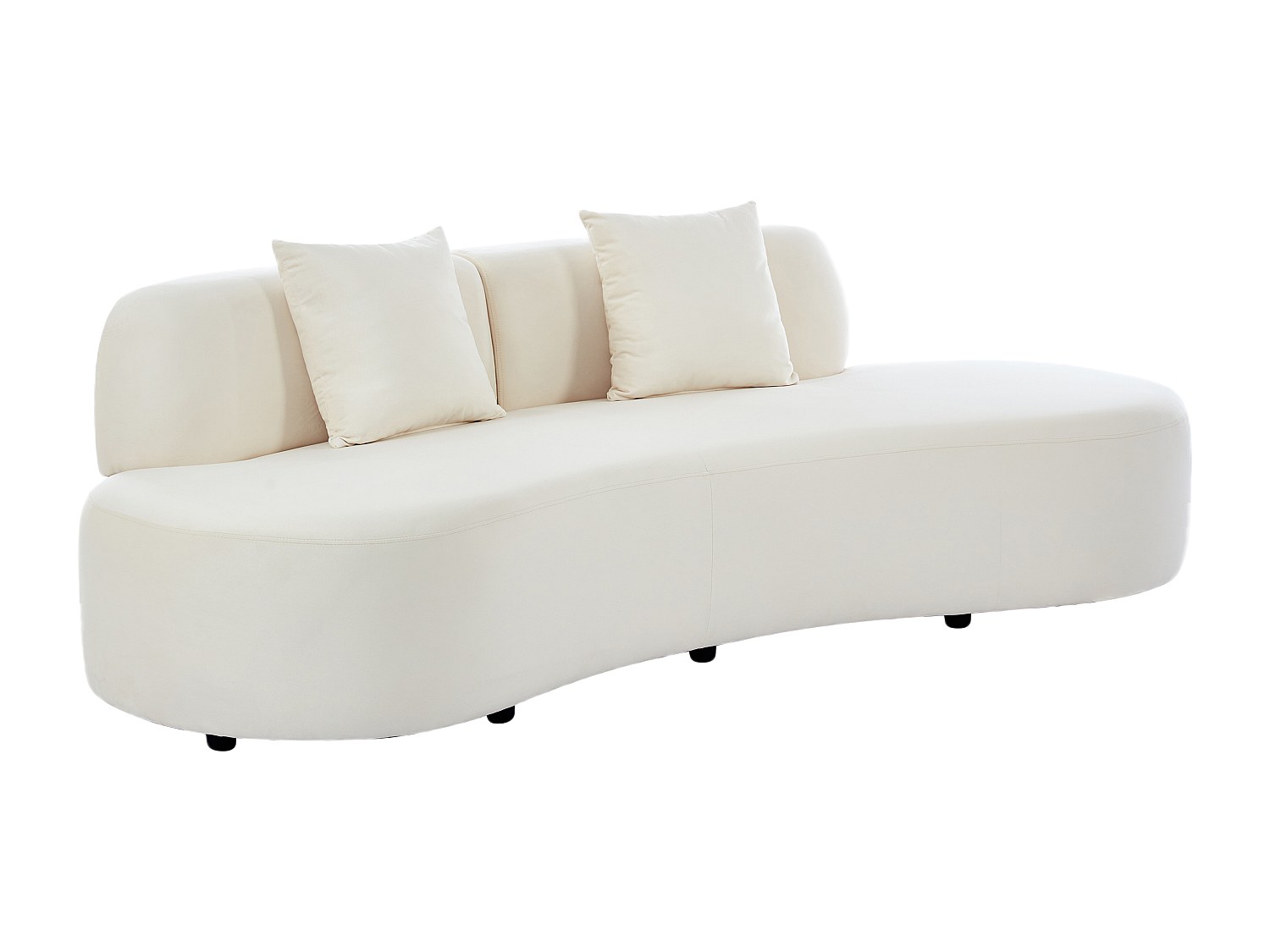 Sofa 3-Sitzer - Samt - Beige - BASILIANA günstig online kaufen