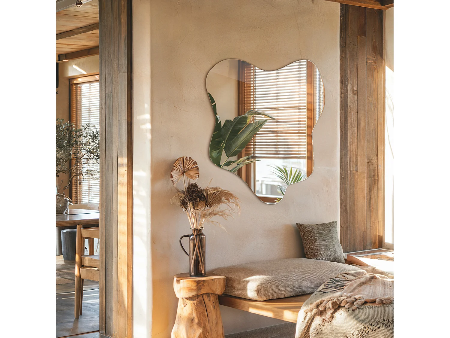 Trendiger asymmetrischer Spiegel, perfekt für Badezimmer und Eingangsbereich - 58 cm x 57,5 ​​cm