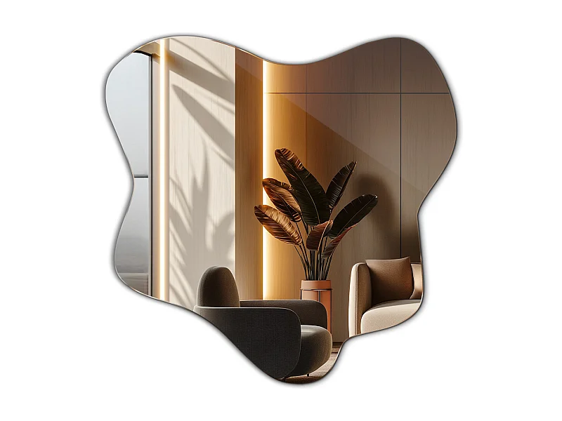 Miroir décoratif fluide et irrégulier, idéal pour une touche artistique - 77,3 cm x 76,6 cm