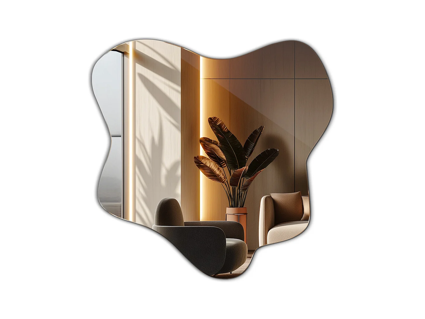 Miroir décoratif fluide et irrégulier, idéal pour une touche artistique - 77,3 cm x 76,6 cm