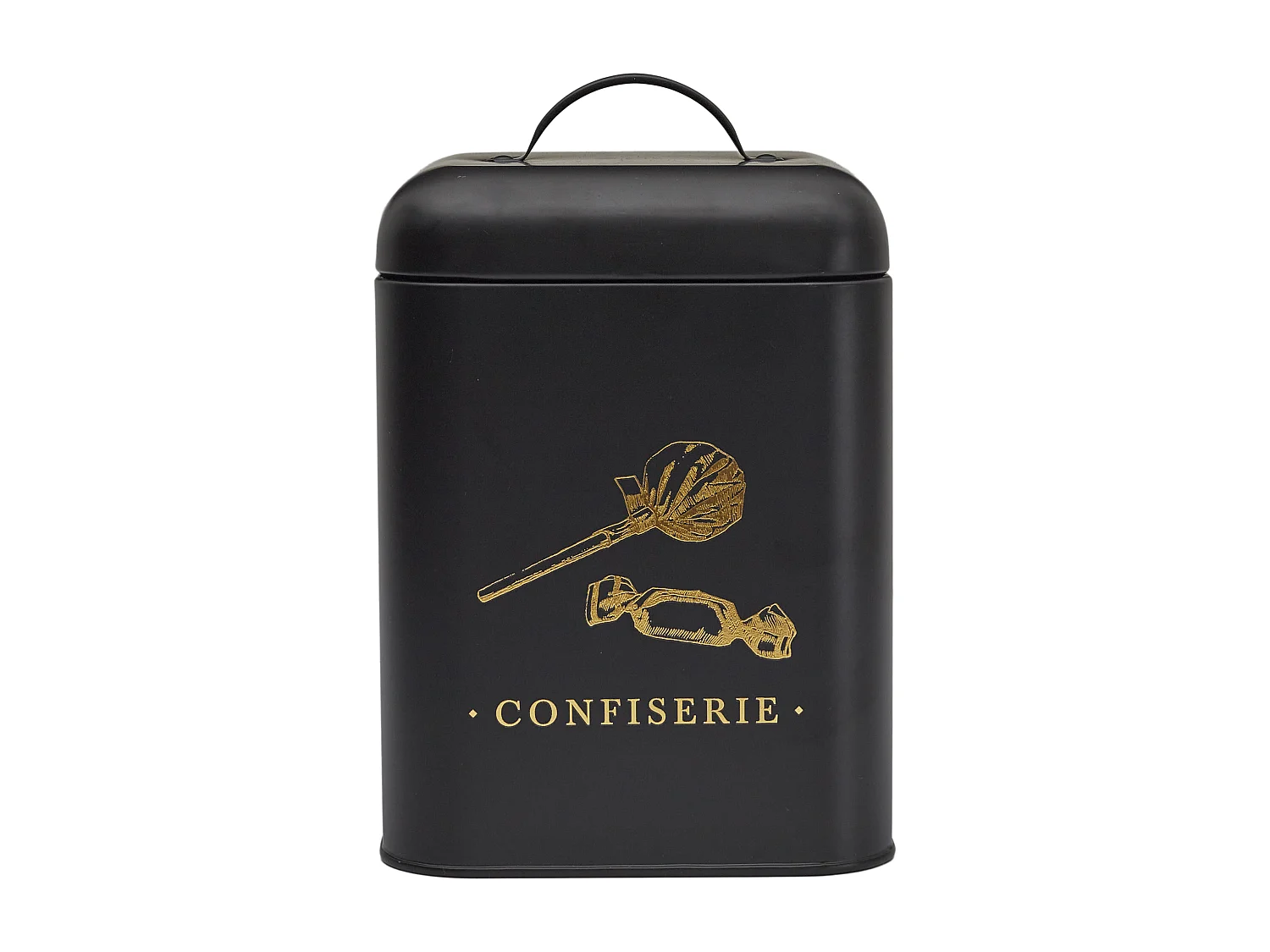 Boite Metal Noir Et Dore Confiserie M6 Noir, Or