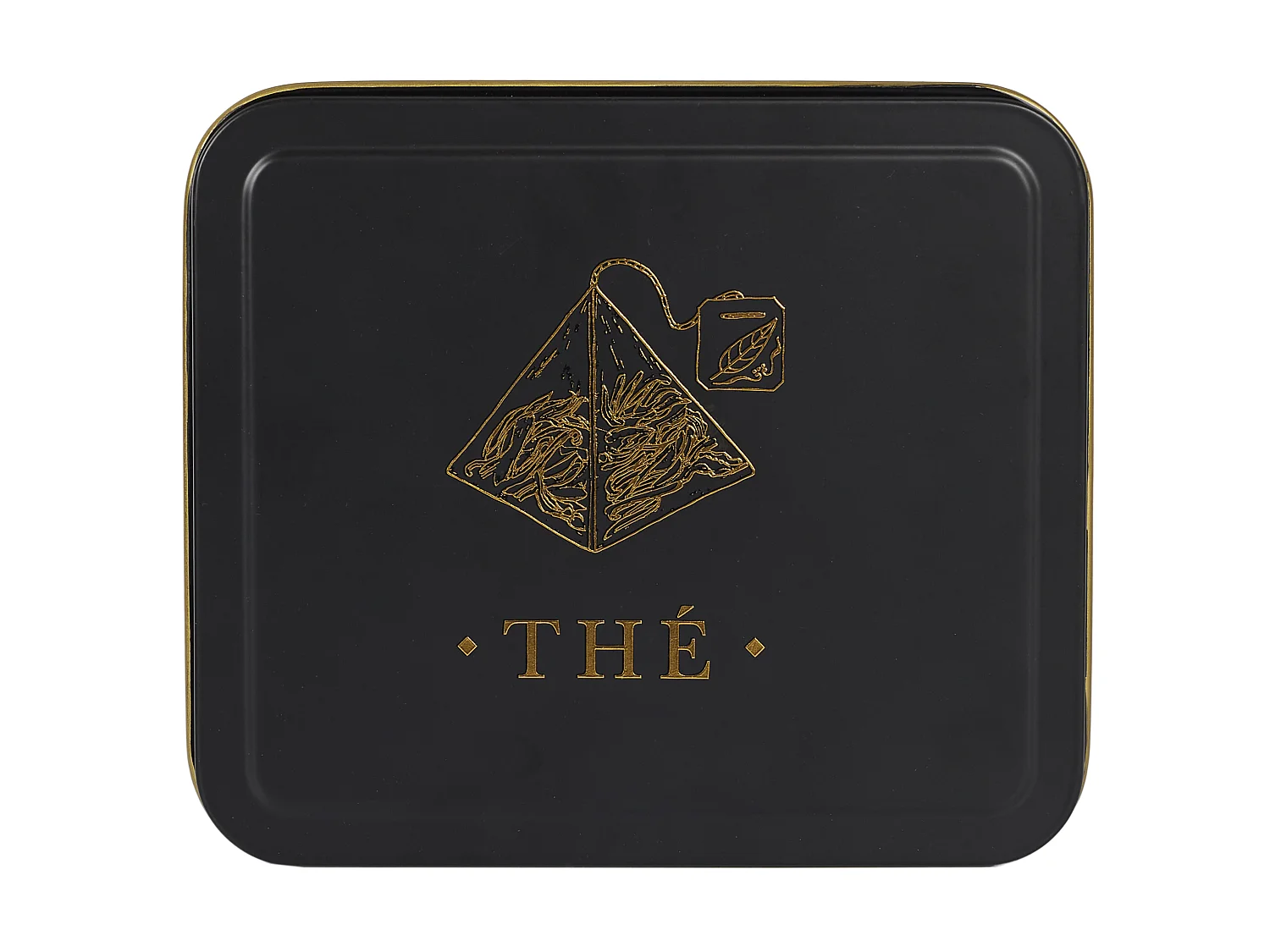 Zwarte en gouden metalen theezakjesdoosje, een ultra-decoratieve toevoeging aan jouw keuken