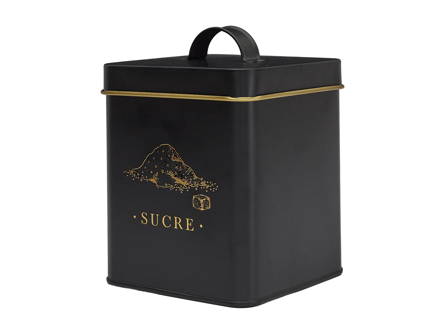 Boite Metal Noir Et Dore Sucre M12 Noir, Or