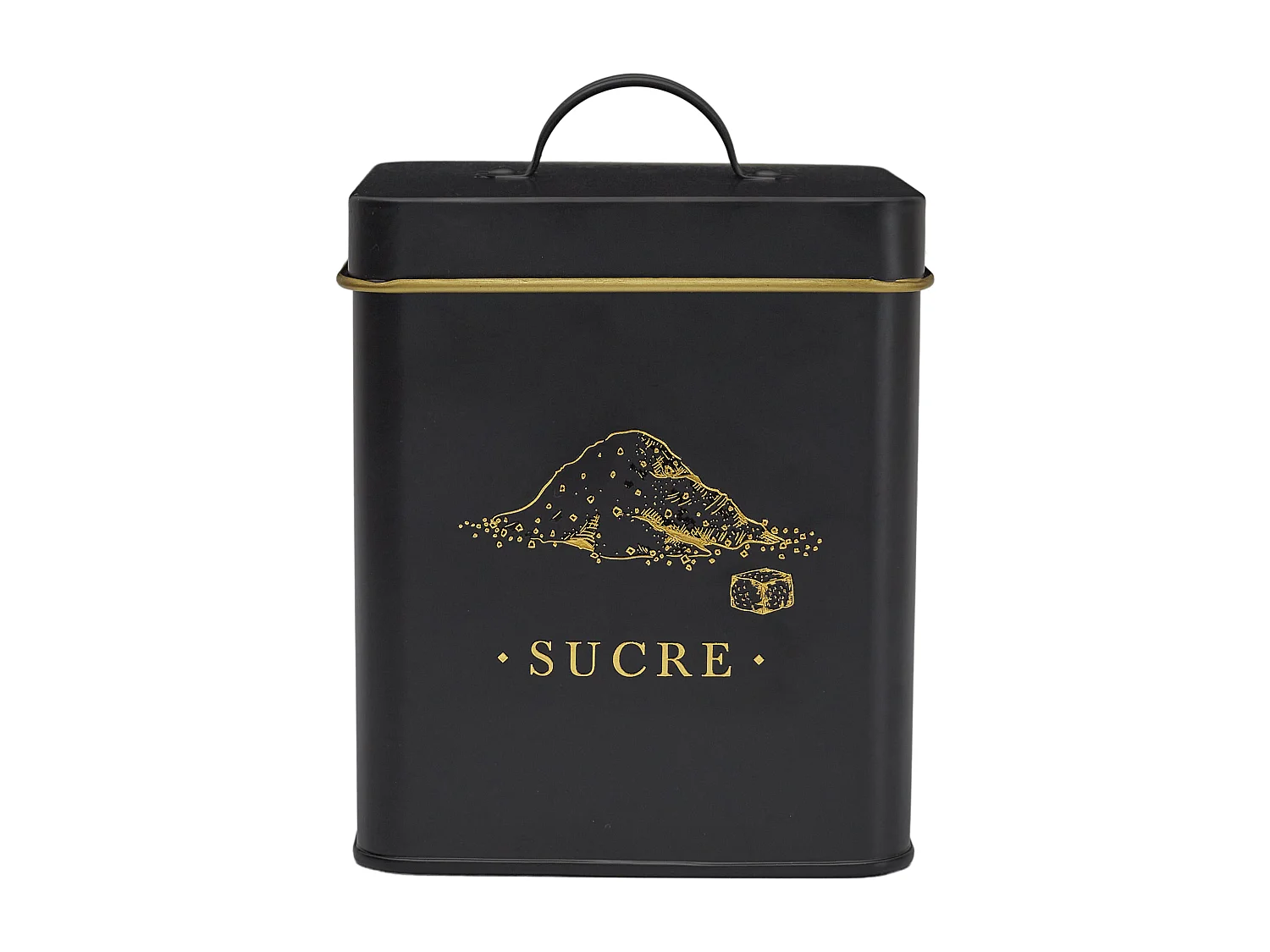 Boite Metal Noir Et Dore Sucre M12 Noir, Or