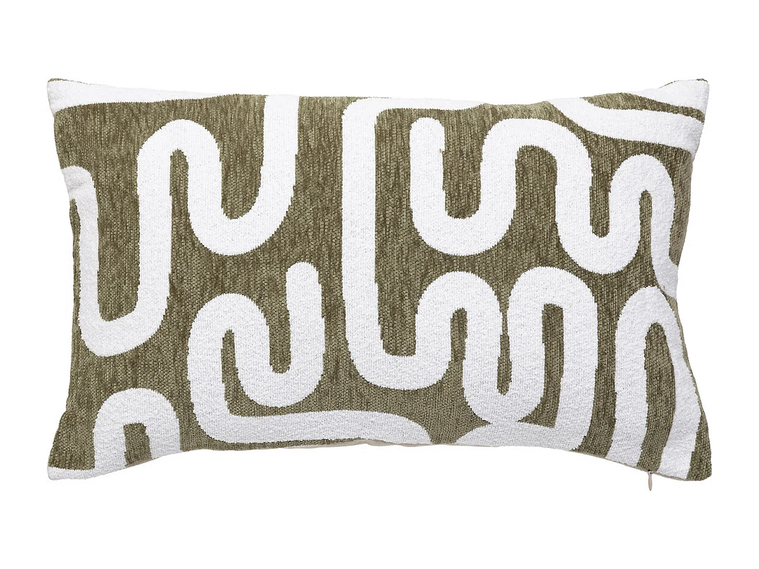 Housse de Coussin Chenille "Jeni" 30x50cm Kaki