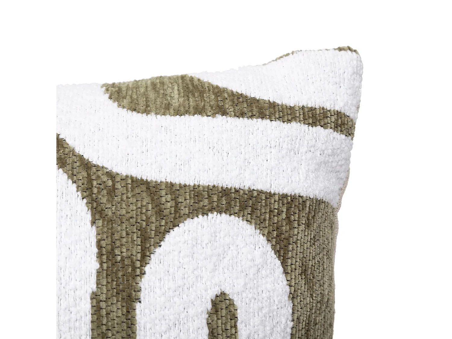 Housse de Coussin Chenille "Jeni" 30x50cm Kaki