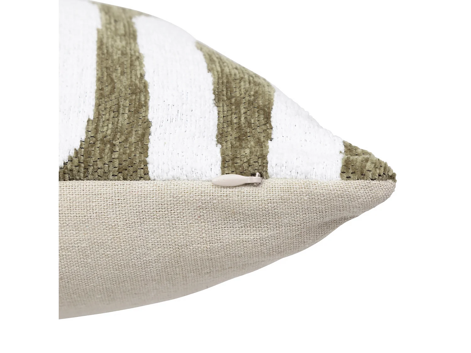 Housse de Coussin Chenille "Jeni" 30x50cm Kaki