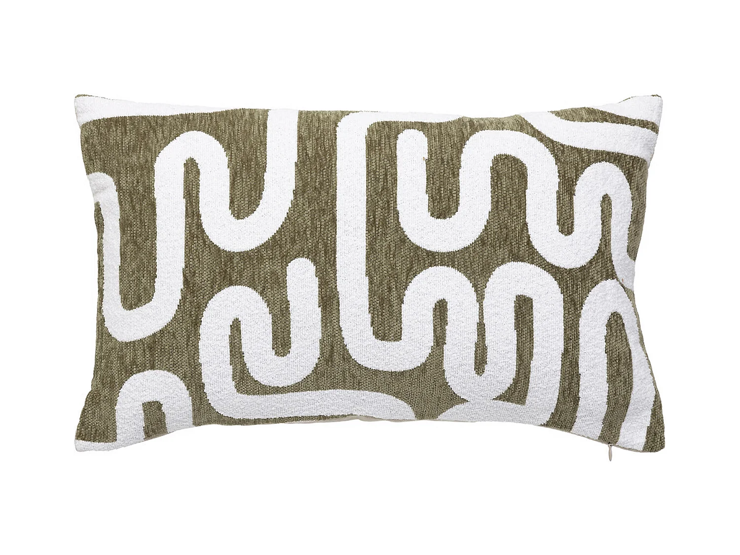 Housse de Coussin Chenille "Jeni" 30x50cm Kaki