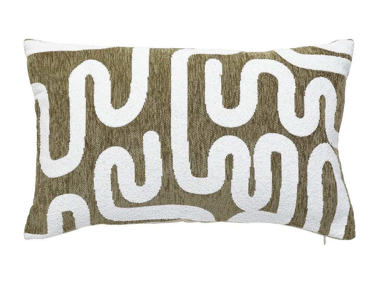 Housse de Coussin Chenille "Jeni" 30x50cm Kaki