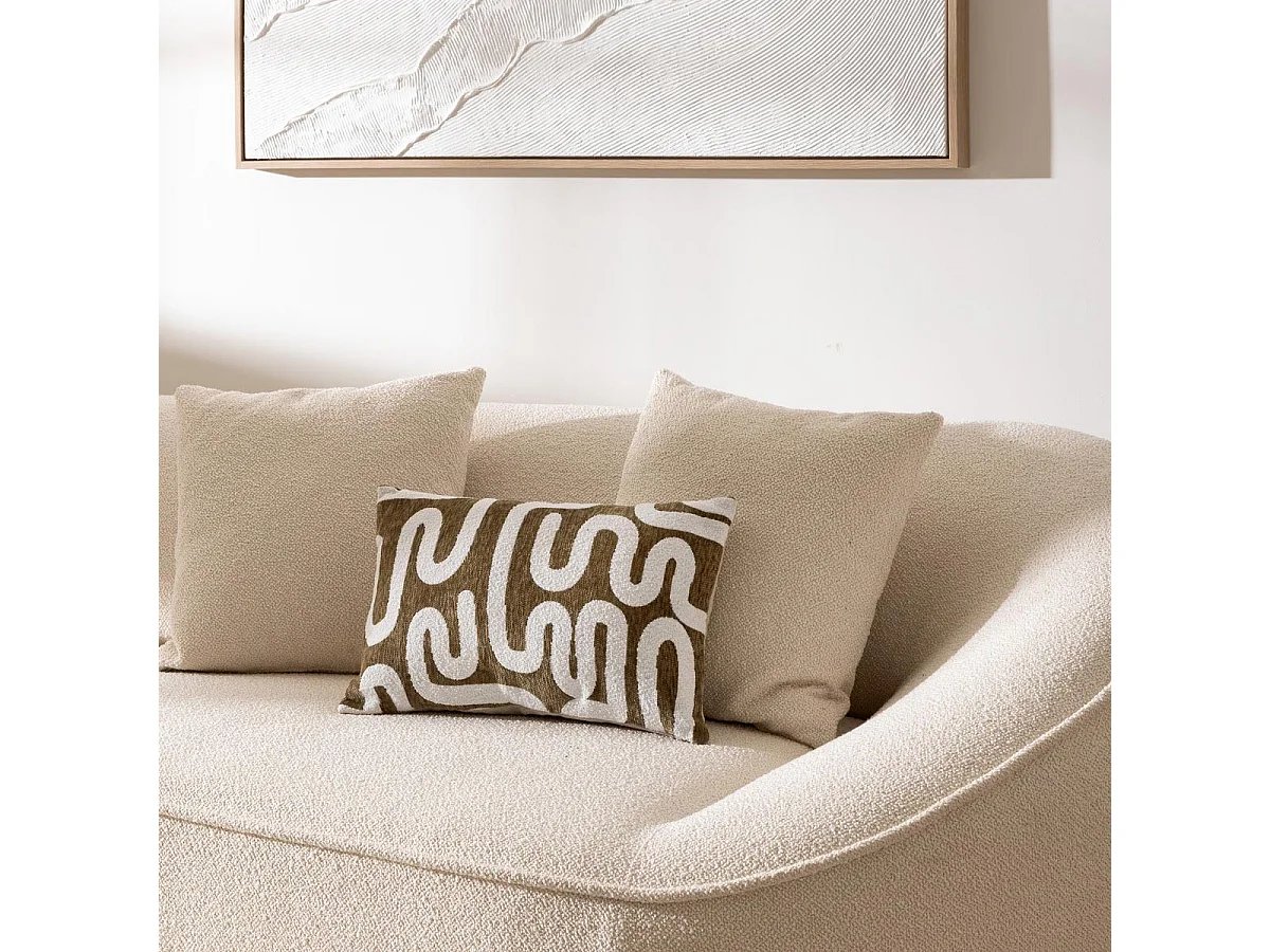 Housse de Coussin Chenille "Jeni" 30x50cm Kaki