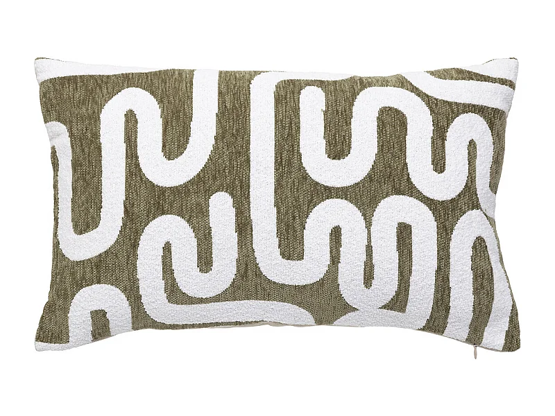 Housse de Coussin Chenille "Jeni" 30x50cm Kaki