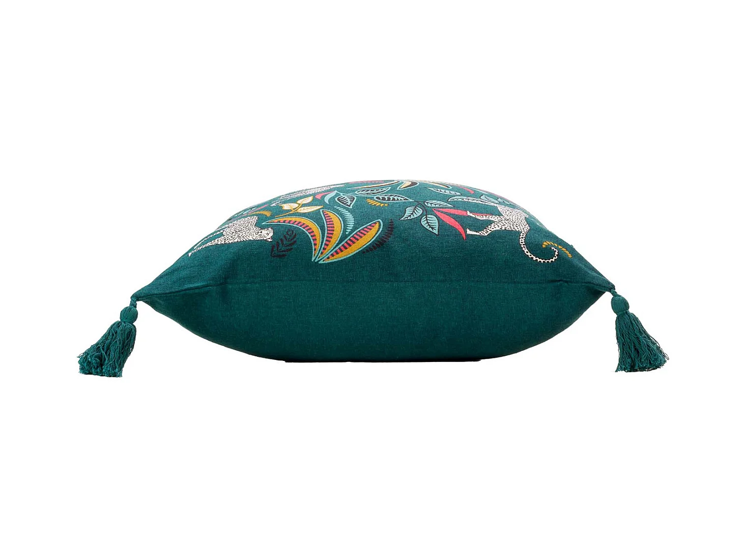 Housse de Coussin Pompons "Malaga" 40x40cm Bleu