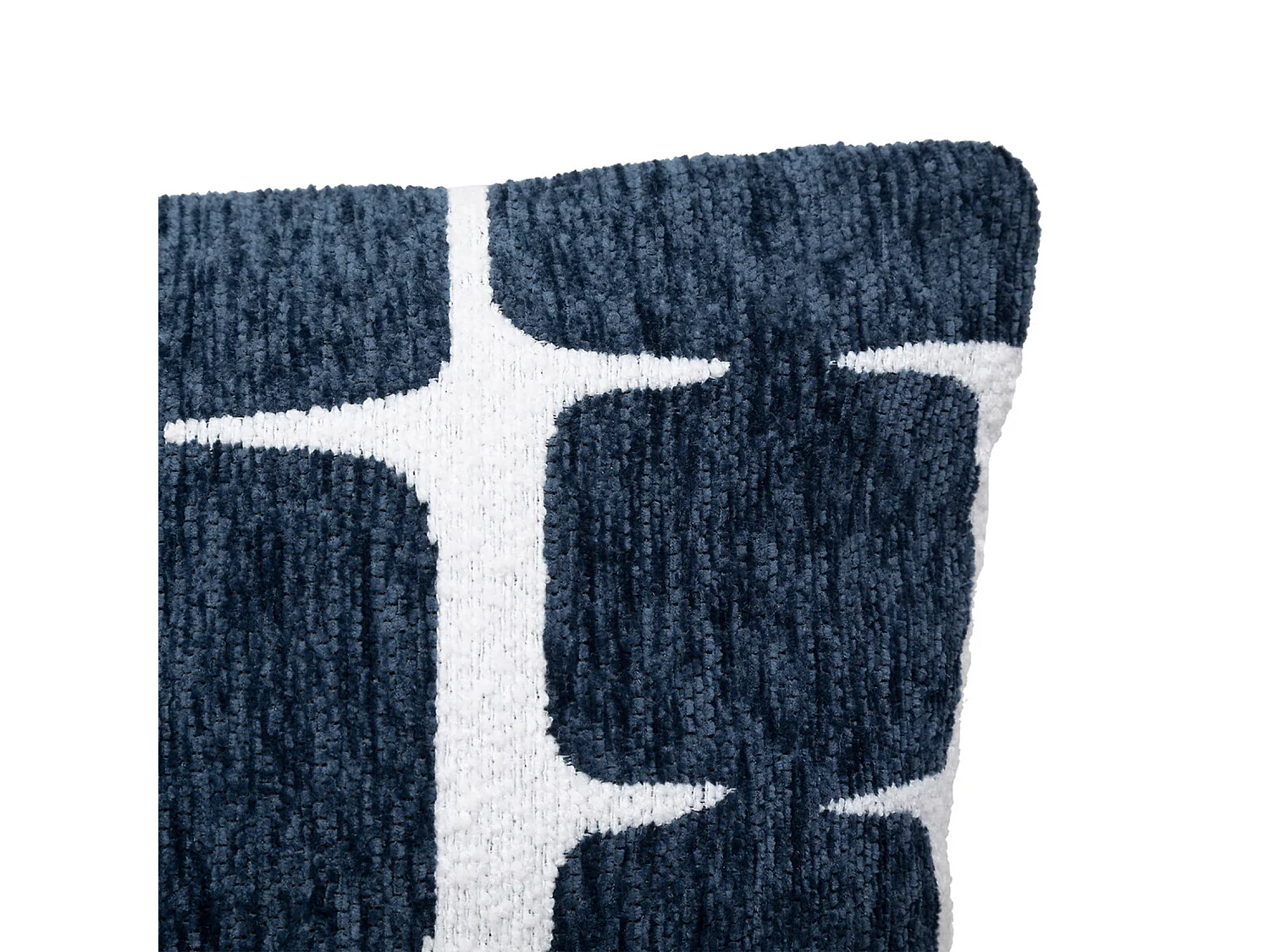 Housse de Coussin Chenille "Jeni" 30x50cm Bleu Égéen