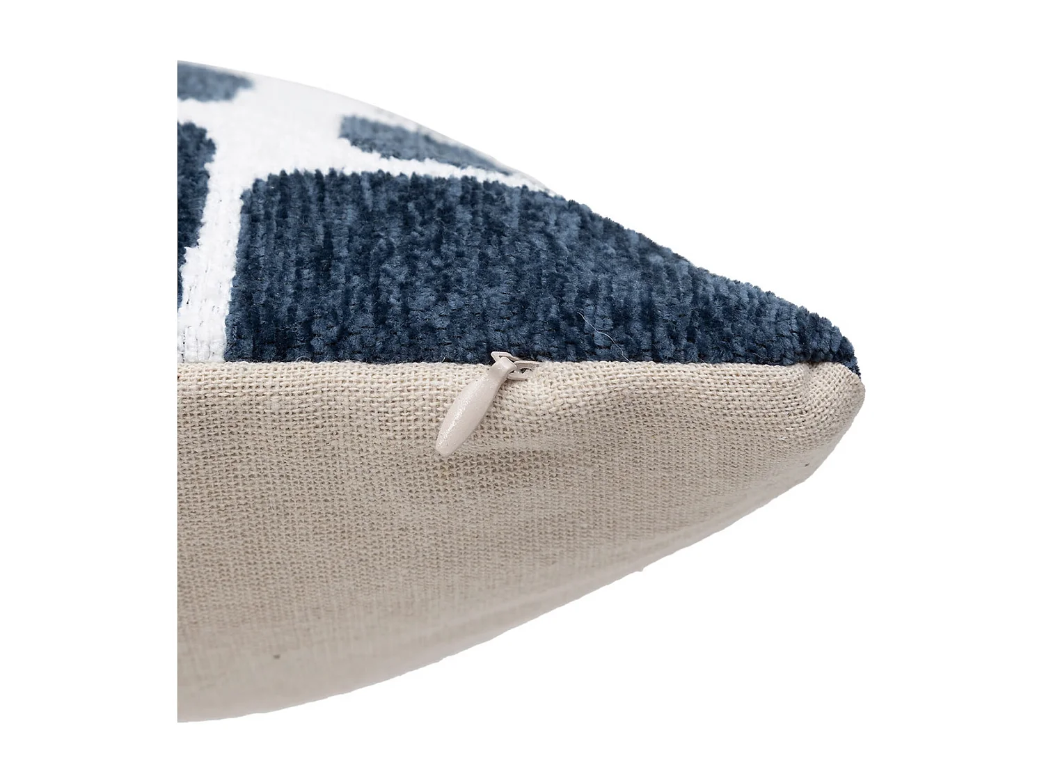 Housse de Coussin Chenille "Jeni" 30x50cm Bleu Égéen