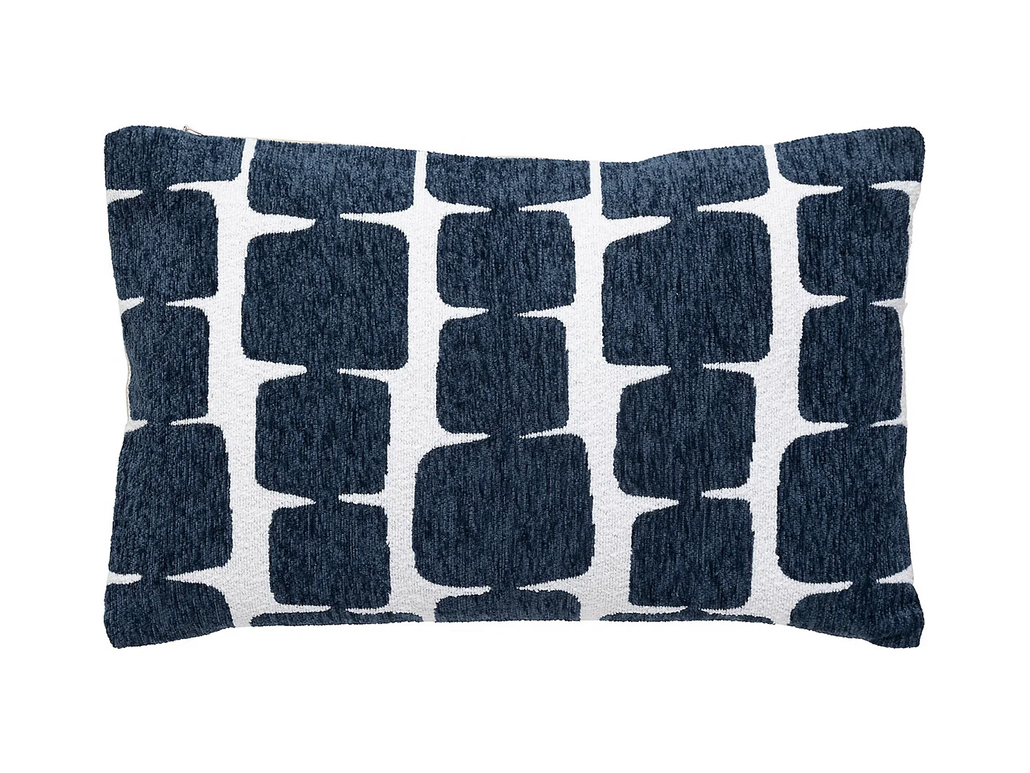 Housse de Coussin Chenille "Jeni" 30x50cm Bleu Égéen