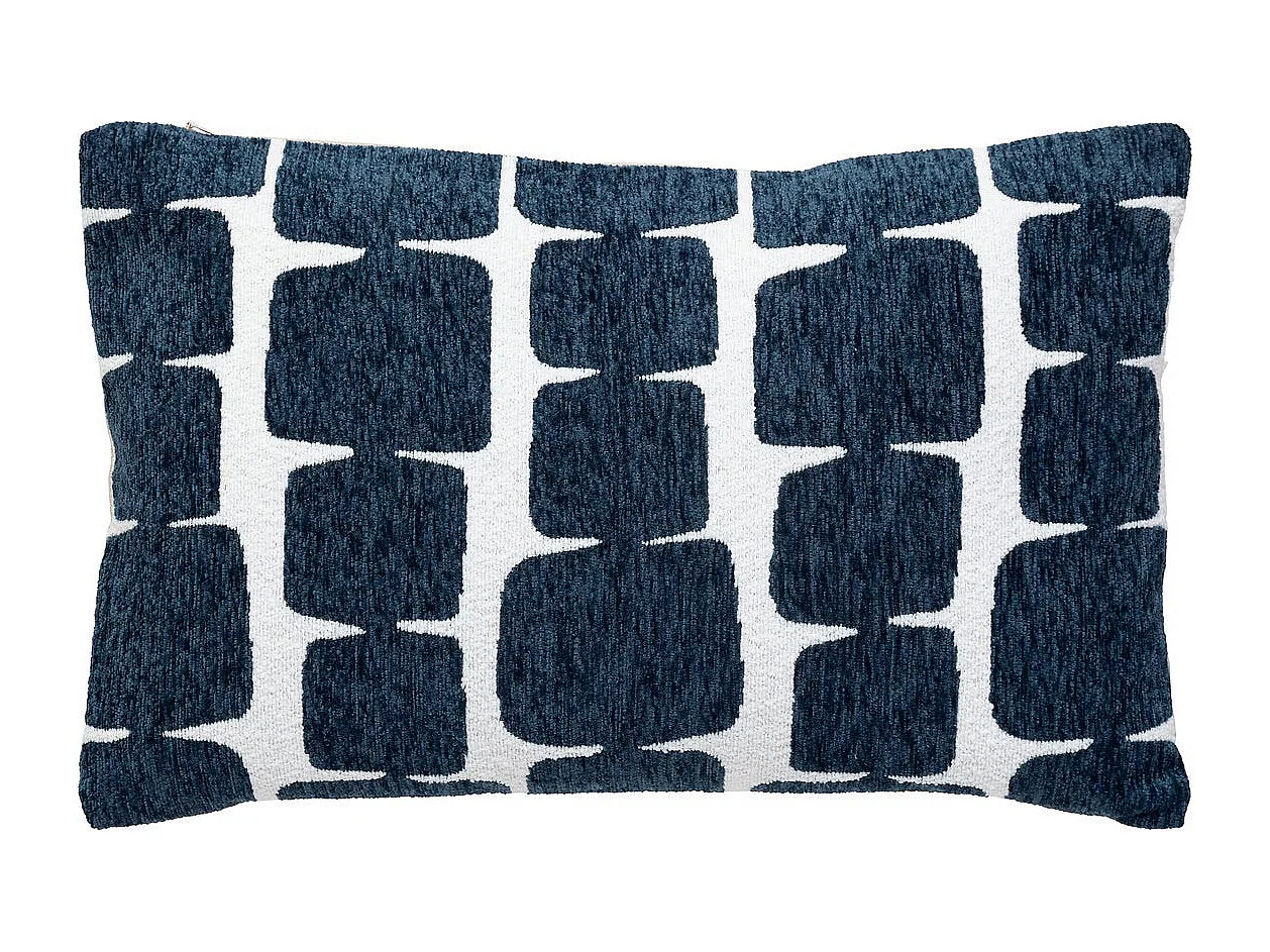 Housse de Coussin Chenille "Jeni" 30x50cm Bleu Égéen