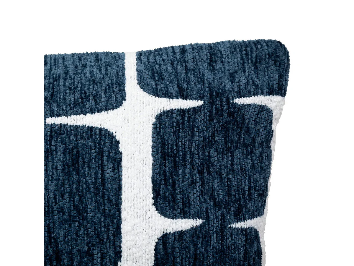 Housse de Coussin Chenille "Jeni" 30x50cm Bleu Égéen