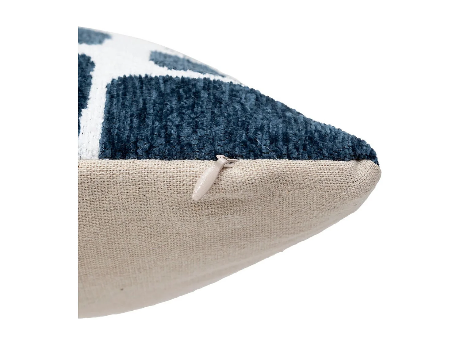 Housse de Coussin Chenille "Jeni" 30x50cm Bleu Égéen