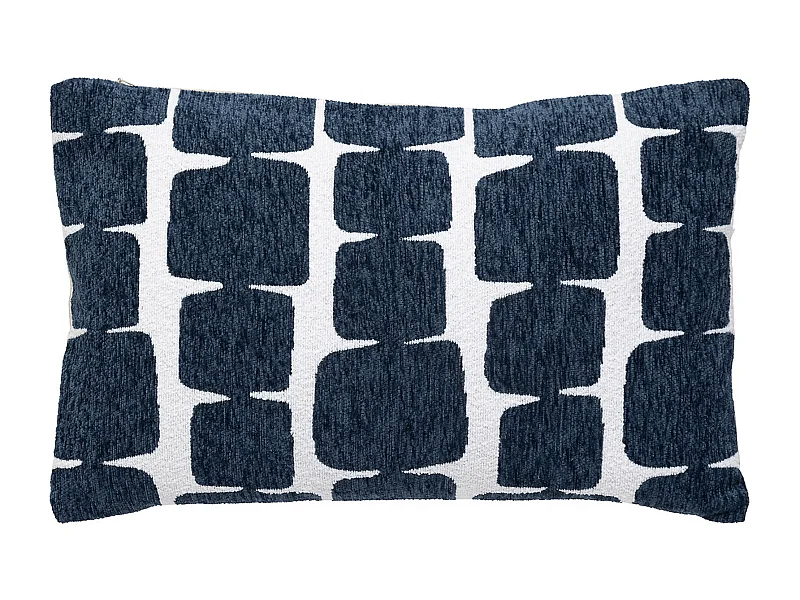 Housse de Coussin Chenille "Jeni" 30x50cm Bleu Égéen