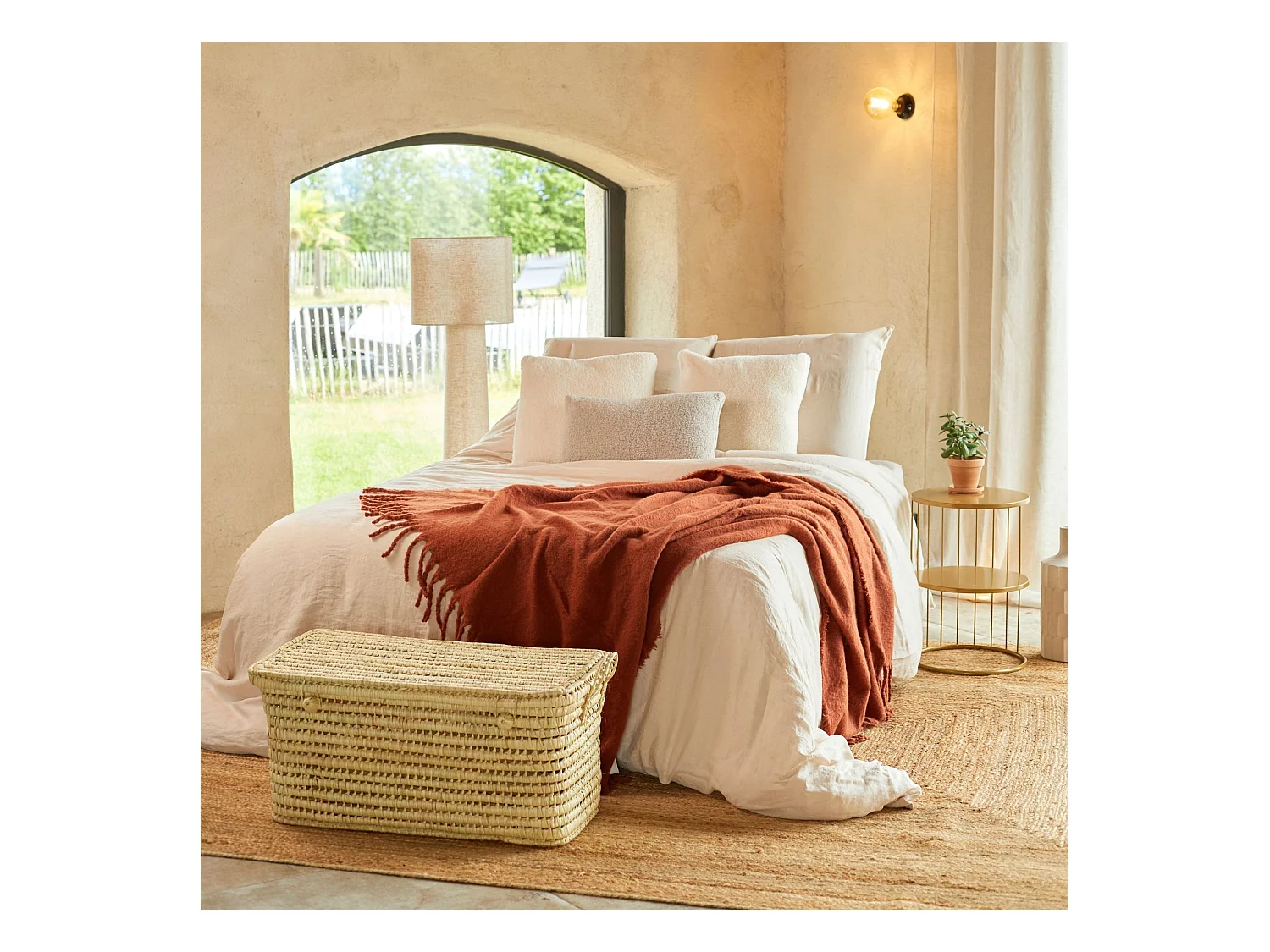 Housse de coussin bouclette