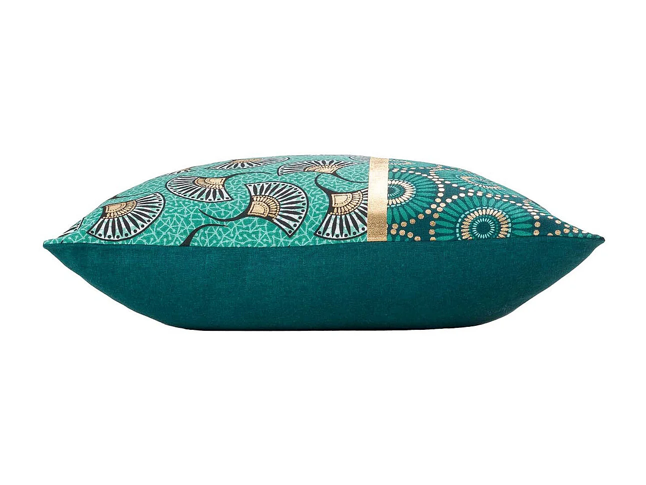 Housse de coussin en coton imprimé or