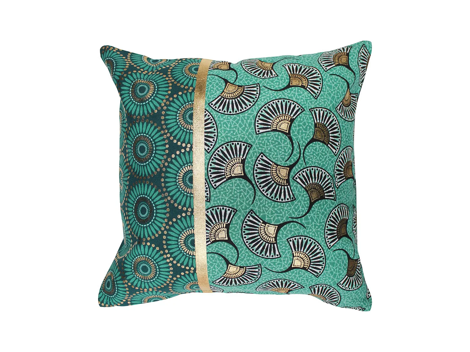 Funda de almohadón de algodón impresa en oro 40 x 40 cm