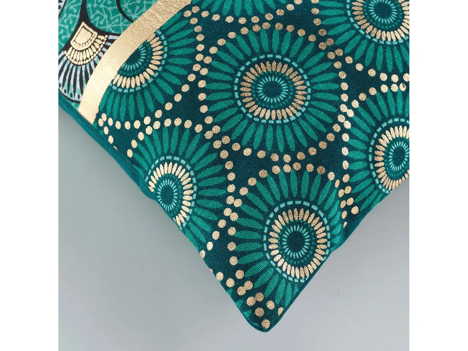 Funda de almohadón de algodón impresa en oro 40 x 40 cm