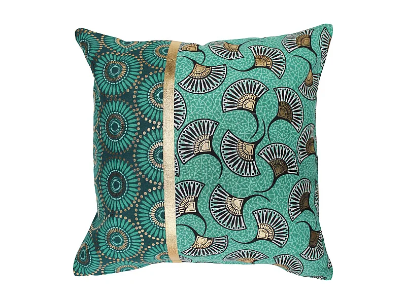 Funda de almohadón de algodón impresa en oro 40 x 40 cm