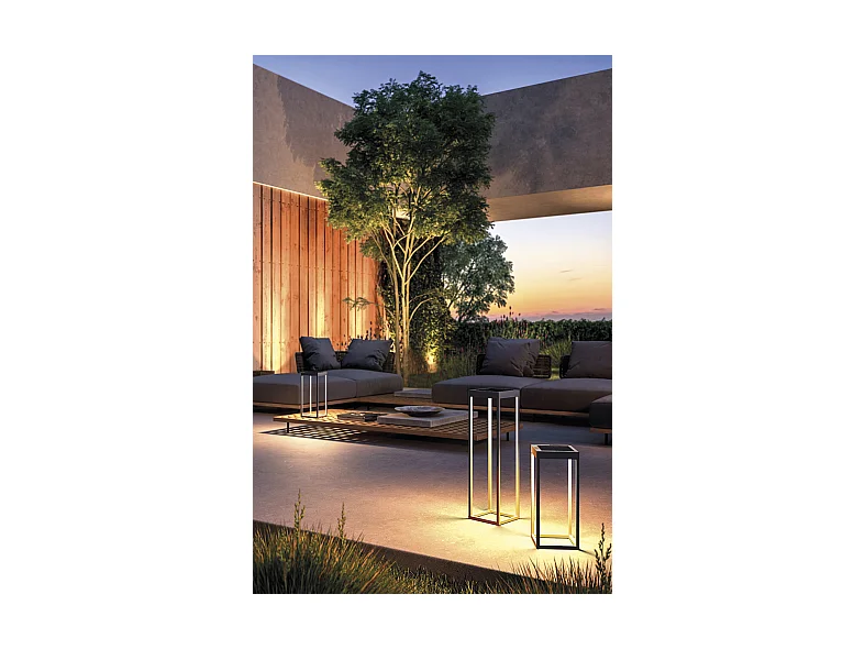 Bald anthrazitfarbene Solar-LED-Laterne 2,2 W IP54 h. 52,5 cm