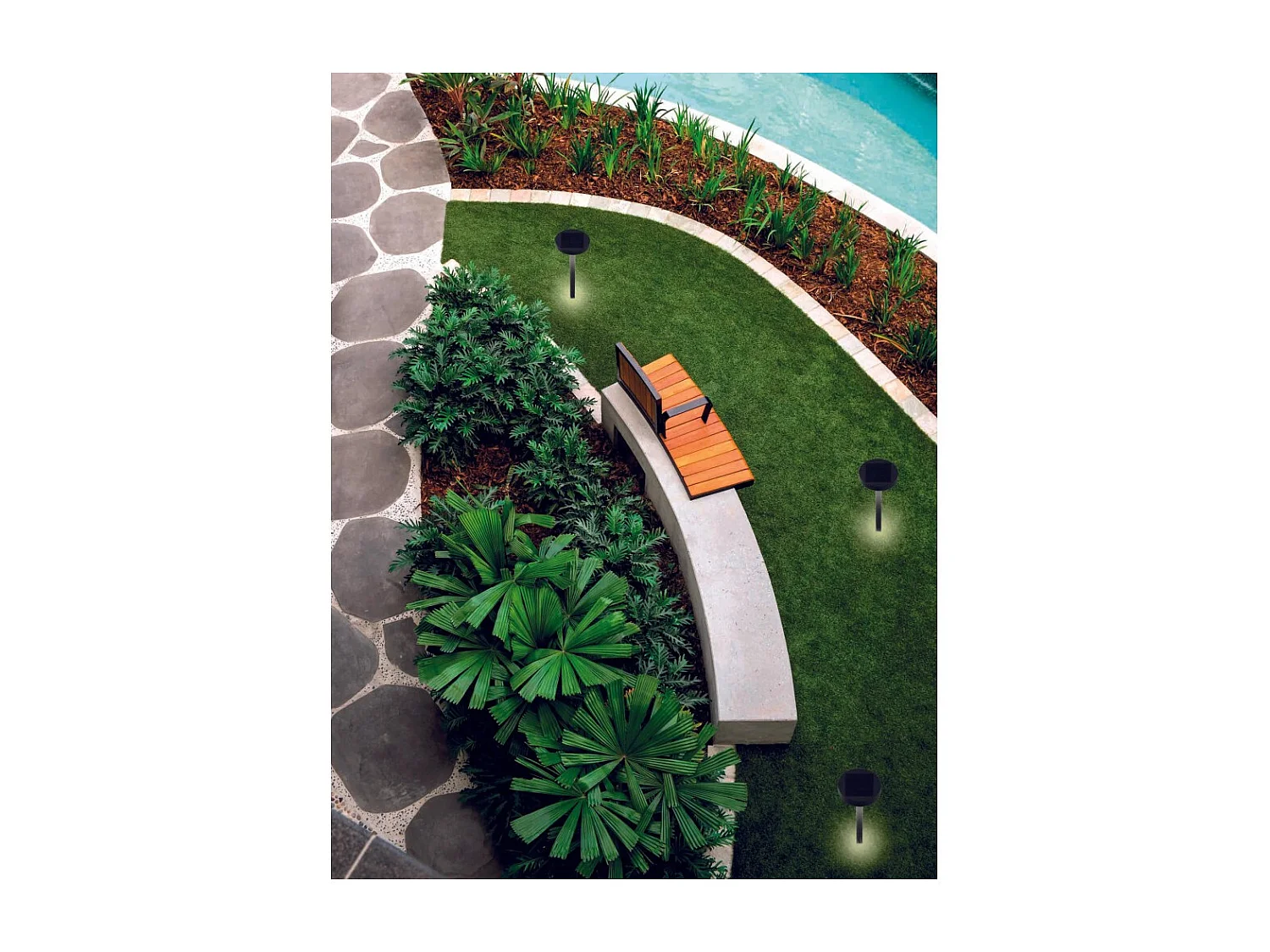 Borne de sol LED solaire Nap anthracite 2,2w alimentée par batterie IP54 h. 65 cm