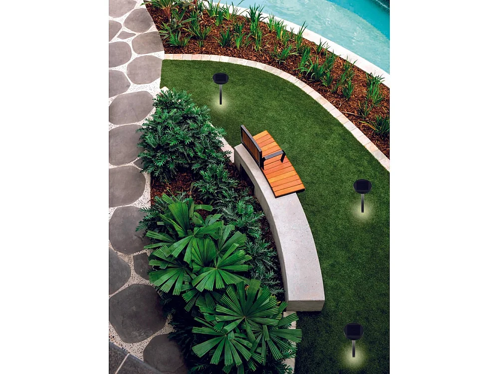 Nap solar antraciet LED grondpaal 2,2w batterijvoeding IP54 h. 65cm