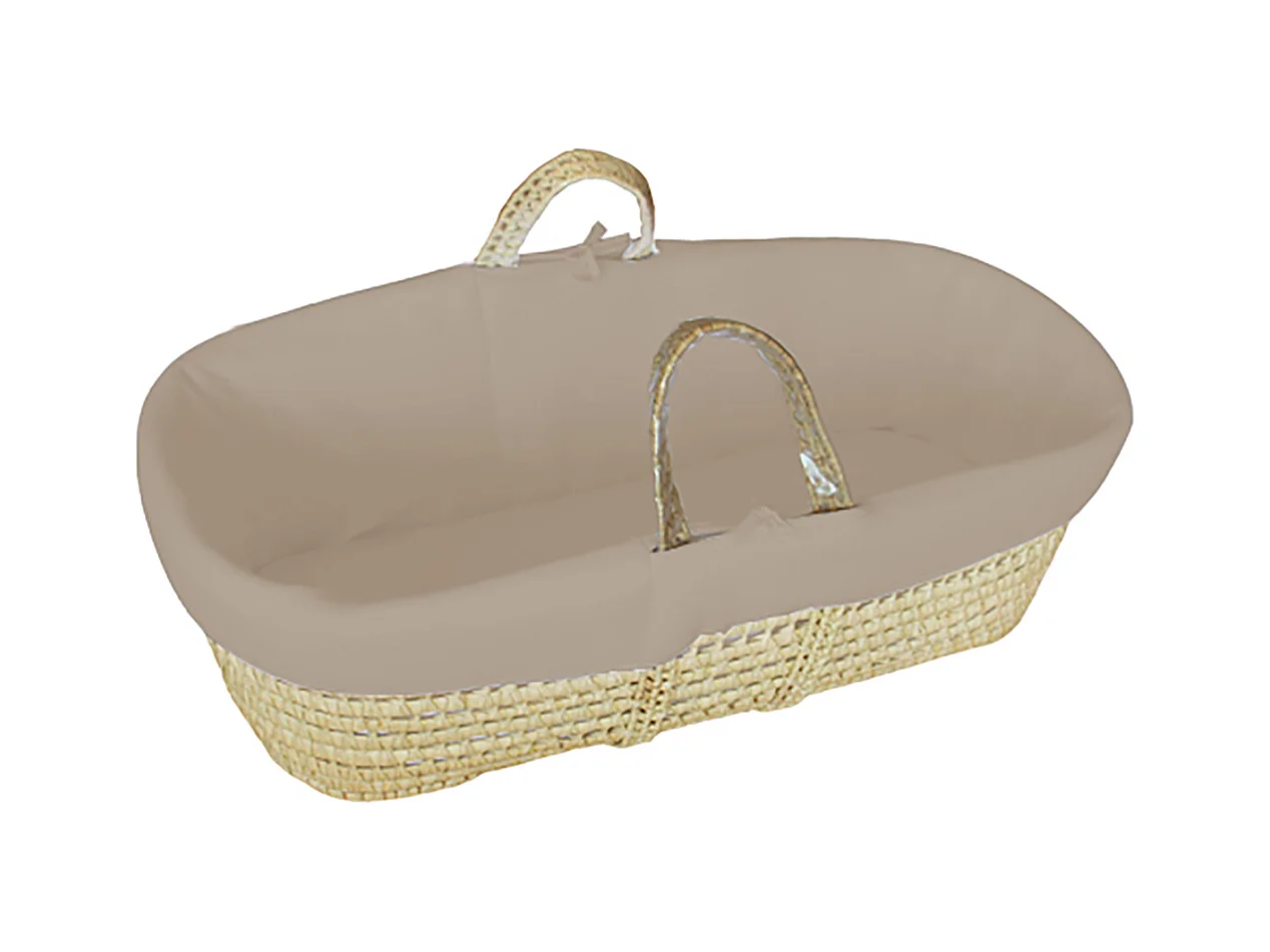 Couffin bébé avec Matelas, Habillage en Velours - Coton Bio - Noisette