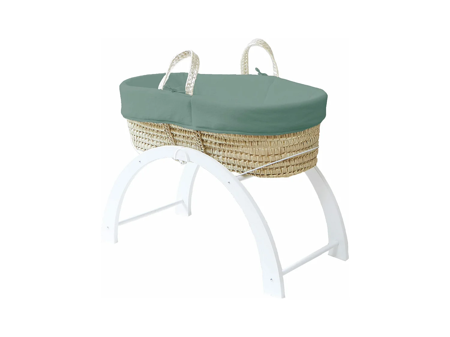 Couffin avec Support Réversible Blanc, Habillage Coton Bio - Forêt