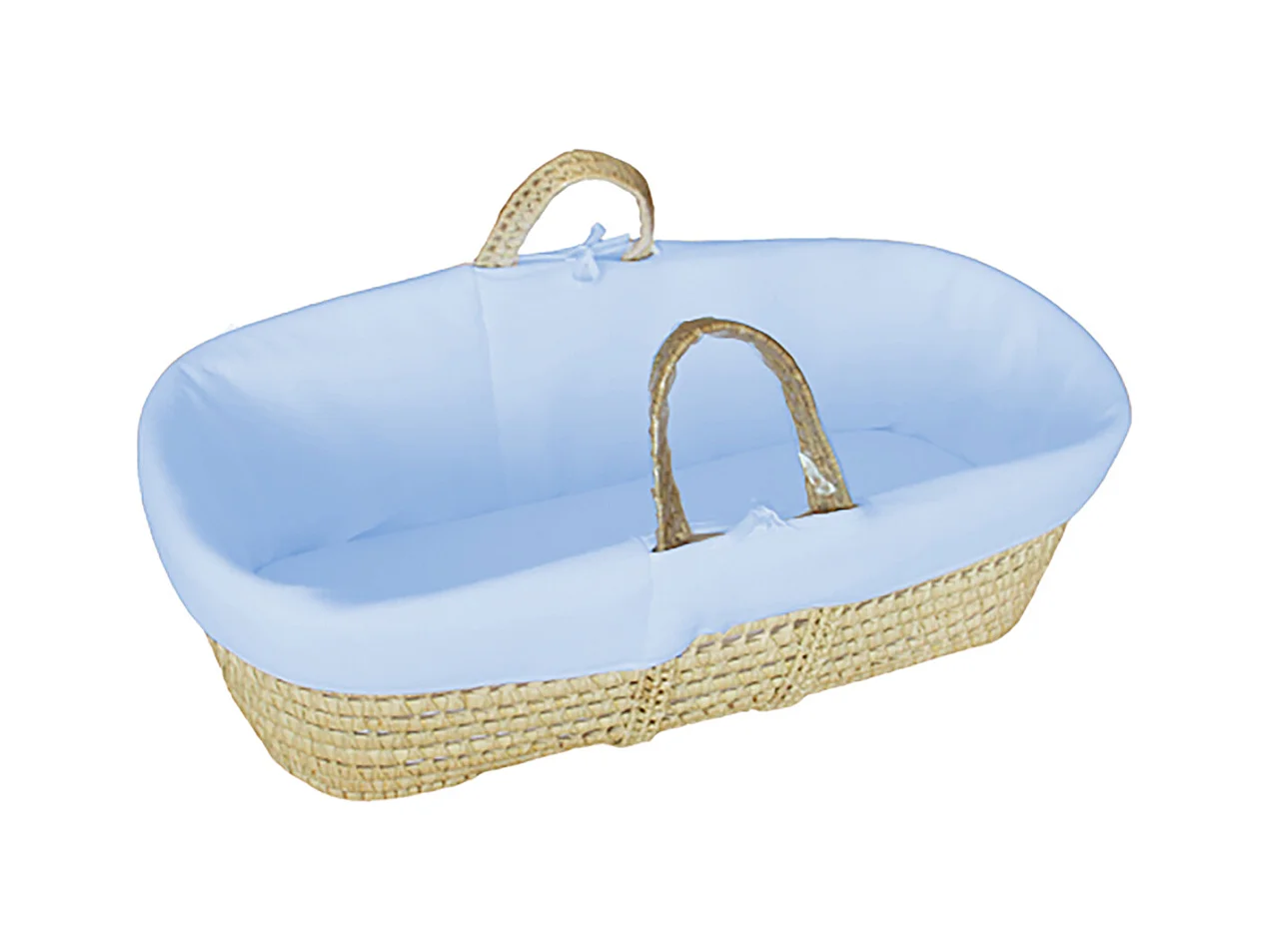 Couffin bébé avec Matelas, Habillage en Velours - Coton Bio - Azur