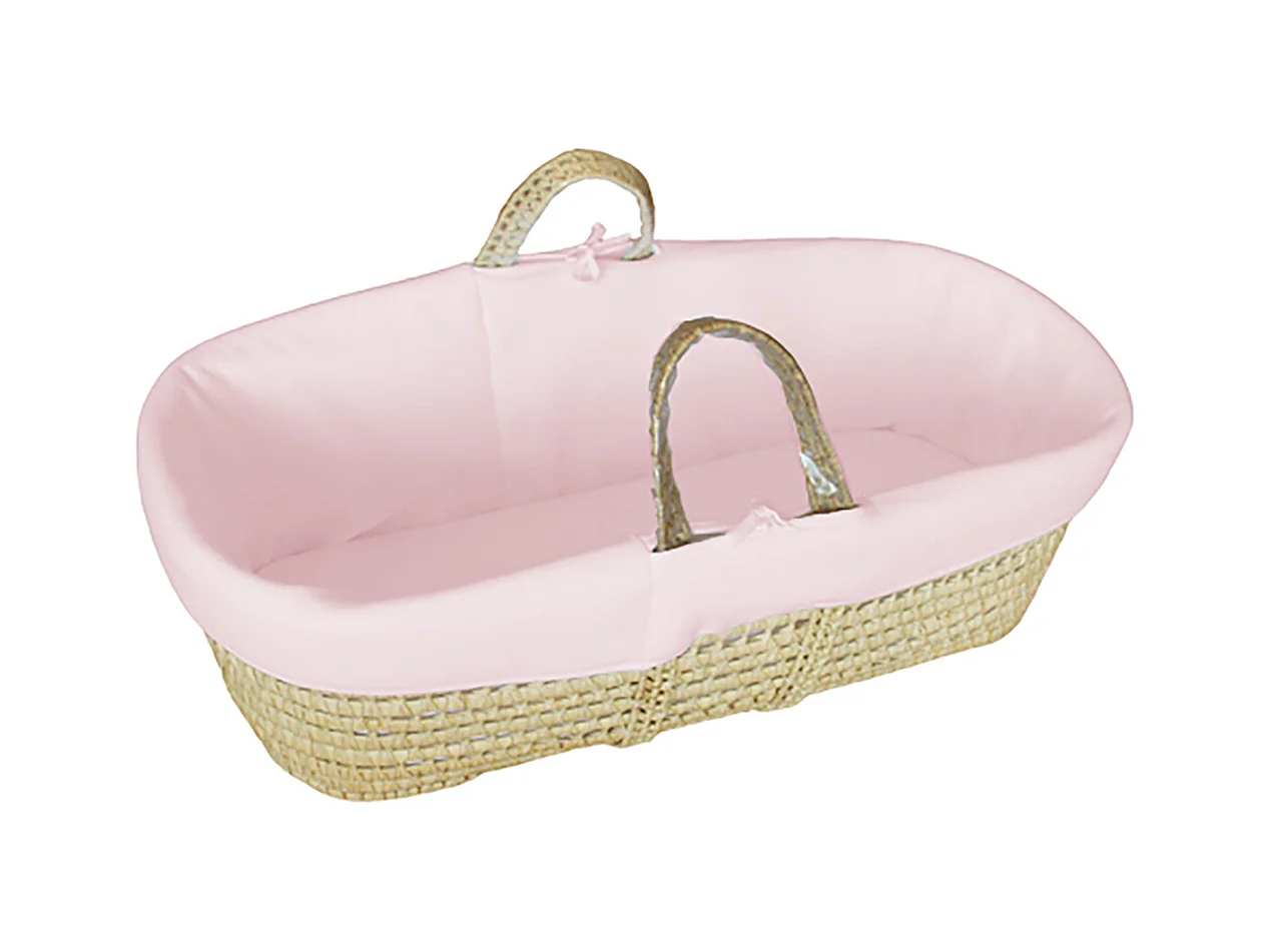 Couffin bébé avec Matelas, Habillage en Velours - Coton Bio - Pivoine