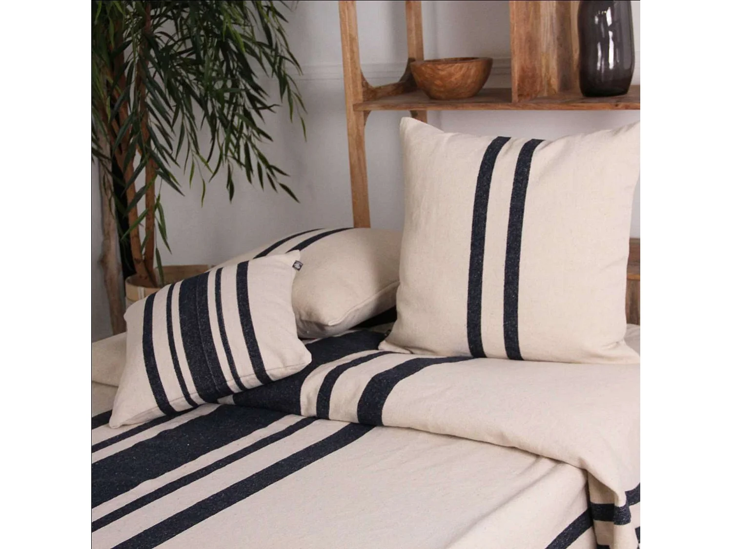 Tiro de cama rústico de algodón grueso 240 x 260 cm